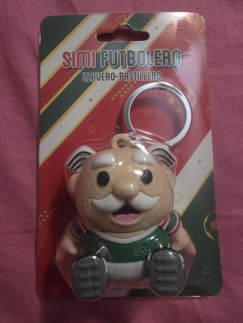 Simi Futbolero Green Mascot Keychain pill holder in mexico jersey
